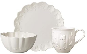 Villeroy & Boch – Toy's Delight Royal Classic Breakfast Set 6pcs., tableware set for 2 people, breakfast plates, cereal bowls, cups, Christmas plate, premium porcelain, dishwasher-safe, microwave-safe