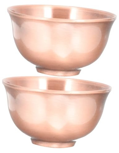 Amosfun 2St Teetasse chinesischer tee chinese tea teewasserkocher teekannen Teeservice traditionelles Teegeschirr buddhistischer Altarbecher Kung-Fu-Teeschale Vintage Teeschale Kupfer rot