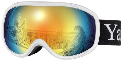 Yafaca Ski Goggles, Skiing Goggles for Men Women, Anti Fog Snowboard Goggles with Dual Lens, UV400 Protection and Helmet Compatible OTG Ski Glasses for Adult Youth