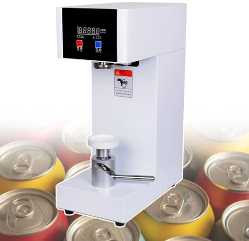 180 W Dosenversiegelungsmaschine Mit Theke, Elektrische Becherversiegelungsmaschine Mit Lcd-Display, FüR Das VerschließEn Von Blechdosen Mit 2,2 Zoll Durchmesser Und 5,7 Bis 7,9 Zoll HöHe ,White-110V