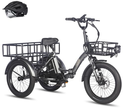 Fafrees F20 Mate E Bike Dreirad Klapprad 48V [ Offiziell ] Elektro Dreirad für Erwachsene, Herren E Bike Damen Hydraulische Scheibenbremsen, Fatbike Elektrofahrrad Lastenrad Ebike 65N.m, E Trike IPX5