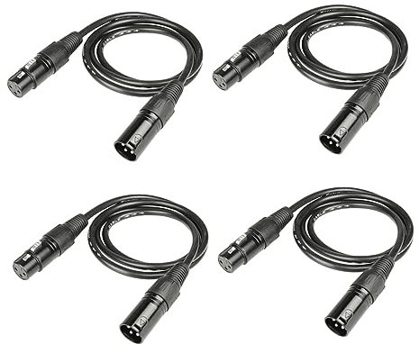 Abaodam 1 Satz Mikrofonkabel Dmx-kabel -poliges Dmx Kabel Xlr-kabel Dmx Bühnenlicht Dmx Kabel Dmx Kabel Für Bühneneffekte Dj-lichtkabel Audiokabel Dj-draht Kabeldraht Kabelschellen 4 Stück