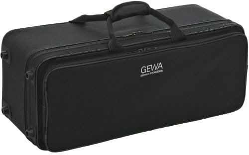 GEWA Trompetenkoffer für 2 Trompeten (Perinet oder Drehventil), Nylongewebe, Fiberglaskern, inkl. Rucksackriemen, individuell einstellbare Innenaustattung, Zubehör- und Notentasche, Schwarz