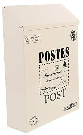 Housoutil Retro Wall Mounted Mailbox Lockable Letter Box Large Post Box Wall Mount Letter
