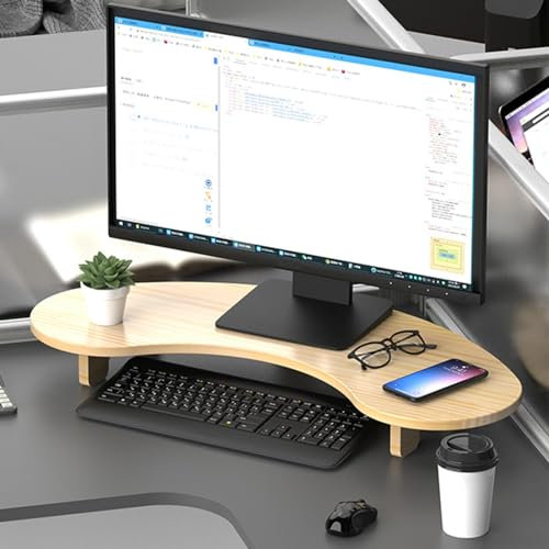 Laptop-Ständer， Eckmonitorständer Arc Corner Laptopständer aus Massivholz, Schreibtischhalter for Drucker/Tablet/Monitor, Computer-Organizer for Klassenzimmer und Besprechungsräume, leicht zu reinigen