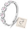HEEYA Ringe Silber für Damen Gänseblümchen Ring Blumen Ring Silber Stapeln Daumenring Verstellbarer mit 5A Pink Cubic Zirkonia Fingerring für Mädchen Frauen Schmuck Geschenk