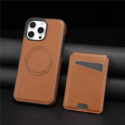 HJZSZX For iPhone SE 2020(2022) Magnetic Wireless Charging Phone Case Leather Wallet Card Flip Cover(For iPhone SE 2020(2022)/Brwon)