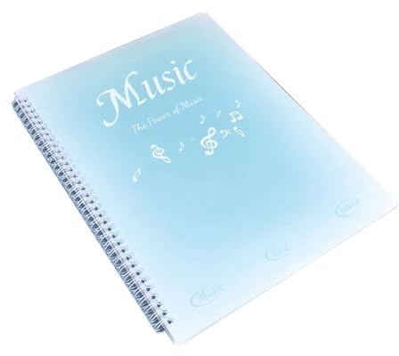 Agmoctz Sheet Music Folder, 40 Pages, Sheet Music/Holder,Fits Letter Size A4, Choir Folder Easy to Use,Gradient Blue