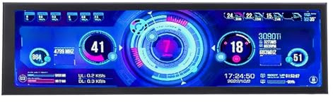 Elprico 8.8 Computer Temp Monitor,480x1920 IPS PC Temperature Display Sensor,Aida64 CPU GPU Monitor,Computer Secondary Screen PC Case Screen