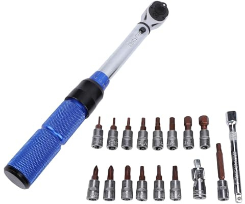 Fabater Jeu de Clés Dynamométriques Click 2-24 Nm avec Cliquet 72 Dents pour L'entretien, Applications dans les Moteurs de Vélo en Acier CRV