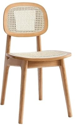 GLigeT Essbereich Massivholz Esszimmerstuhl Haushalt Einfacher Rattan Rückenlehne Hocker Hotel Holzstuhl Make-up Stuhl Büro
