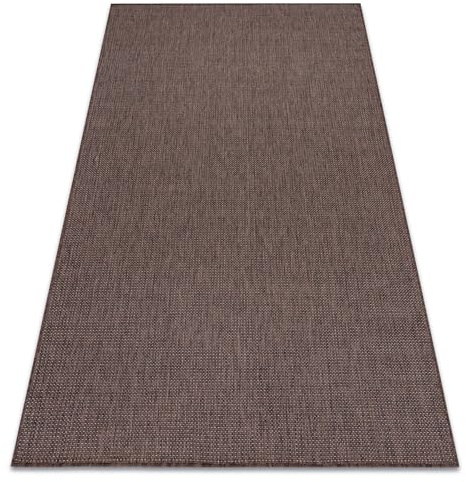 rugsx Teppich SION Sisal Optik, flachgewebt, strapazierfähig & pflegeleicht, Indoor & Outdoor, Wohnzimmer, Schlafzimmer, Balkon, Terrasse - braun 140x190 cm
