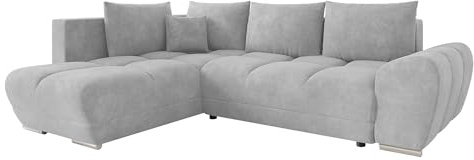 Mirjan24 Ecksofa Fureniz mit Bettkasten, 4 Sitzer L-Form Sofa mit Schlaffunktion, Eckcouch für Wohnzimmer, Couch mit Bettfunktion (Lumo 65, Seite: Links)