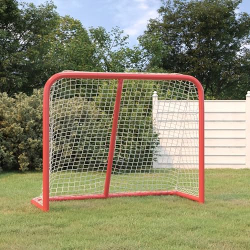 Mangloder Feldhockeytor Rot Weiß 183x71x122 cm Polyester Stahlrahmen Outdoor Indoor Training Verein Schule Sportplatz