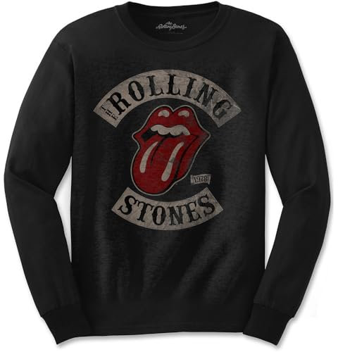 Rockoff Trade Men's Rolling Stones Tour '78 Long Sleeve Top, Black, Medium (Size:Medium)
