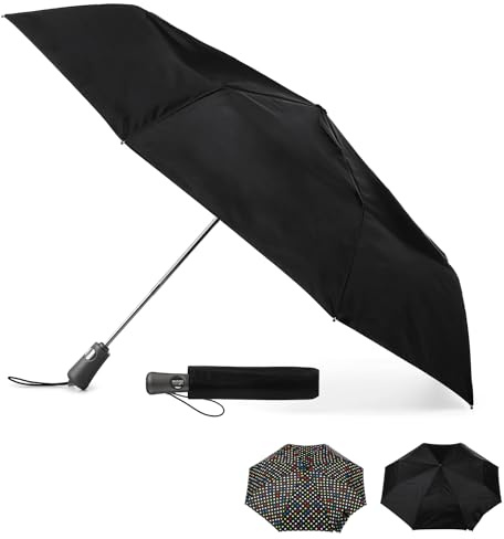 Titan Compact Travel Umbrella - UV Sun Protection, Windproof, Water Repellent, One Touch Auto Open/Close