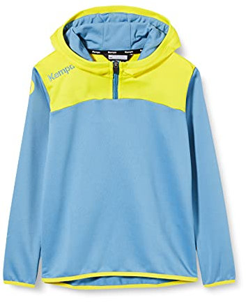 Kempa Herren Emotion 2.0 Quarter Zip Hoodie, Dove blau/limonengelb, M