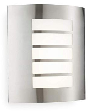 National Lighting Bianco Outdoor Wall Light - Curved Outside Lights Mains Powered - Integrated 7W SMD LED Outdoor Wall Lights Mains Powered - IP44 Weatherproof LED Wall Lights, Warm White Colour