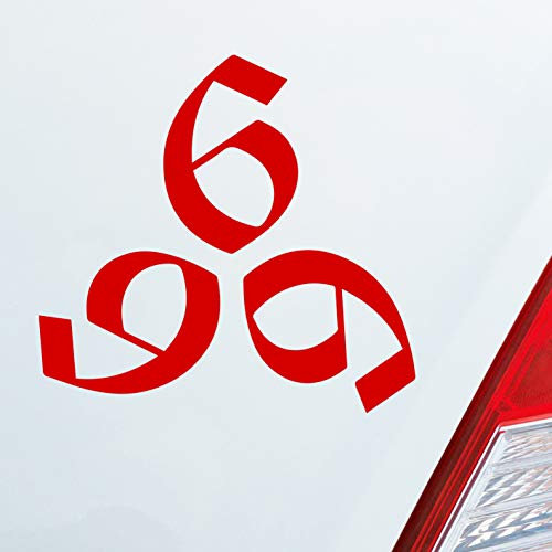 Hellweg Druckerei 666 Teufel Satan Hölle Zeichen Horror Grusel Auto Aufkleber Sticker Heckscheibenaufkleber