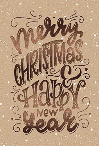 KE Weihnachten | Weihnachtskarten | Weihnachtskarte | Weihnachtskarten mit Umschlag Set | DIN A6 | 17,1 x 11,7cm | Motiv: Merry Christmas