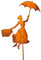 Bornhöft Gartenstecker Mary Poppins Metall Rost Gartendeko Rost Edelrost rostiger Beetstecker 60cm Marry Poppins Deko Rostfigur für den Garten