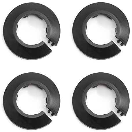 MroMax 3,3 cm Durchmesser Flansch Wasserrohrabdeckung Dekoration Schwarz Rohrabdeckung Heizkörper PP Kunststoff Rosette Kragen für Wandrohr Rohrdekoration 33 mm Rosette Kragen für Wandrohr