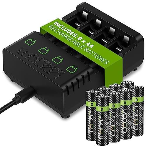 Venom Rechargeable AA Batteries plus Charging Dock - Includes 8 x AA 2100mAh Batteries