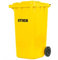 Poubelle grande capacité à 2 roues STIER, 240 l, jaune, lxPxH 576x720x1 067 mm