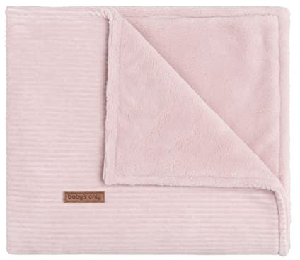 Baby's Only - Kinderdecke Sense - Kuscheldecke für Gitterbett - Mit Teddyfutter - Gitterbettdecke aus Baumwolle - Für Mädchen - 100x135 cm - Alt Rosa
