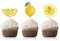 Cupcake-Topper mit Zitronenfrucht, 24 Stück, gelbe Zitrone, Sommer-Geburtstagsparty-Dekorationen