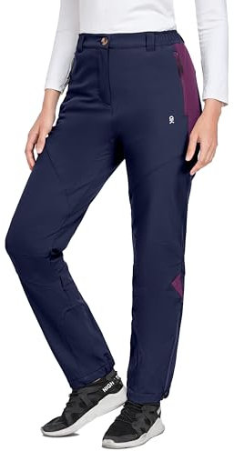 Little Donkey Andy Damen Winter Wanderhose Skihose Trekkinghose Snowboardhose, Softshell-Hose, Fleecegefüttert und wasserabweisend Navy M