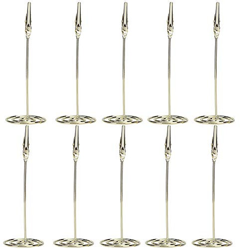 10 Stück Metall Tischkarten Clips Gold Desktop Metalldraht Krokodilklemme für Business Picture Message Kartenhalter DIY Karte Foto Memo Clip Halter