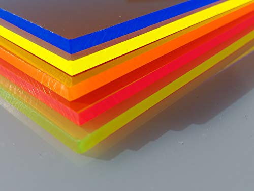 Platte Acrylglas GS, 1000 x 500 x 3 mm, Fluoreszierend orange Zuschnitt alt-intech®
