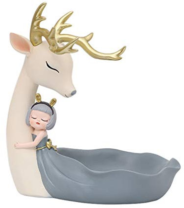 YXCKG Schlüssel Organizer, Schlüsselschale, Handgemachtes Schmucktablett Für Kommode, Schmuckständer Mit Geweih, Aufbewahrungsartikel, Dekorative Hochzeitsfeier Frau Mädchen (Color : White)