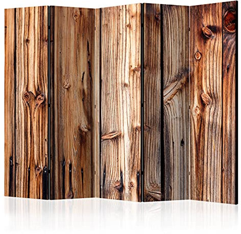 murando Raumteiler Foto Paravent Holz 225x172 cm beidseitig auf Vlies-Leinwand Bedruckt Trennwand Spanische Wand Sichtschutz Raumtrenner Design Holzoptik Wood Bretter f-B-0062-z-c