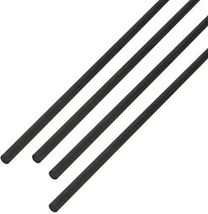 Ohamtes Lot de 4 tiges en fibre de carbone de 4 mm de diamètre, tige solide givrée de 200 mm, utilisées pour cerf-volant, avion télécommandé, cadre ou barre de support