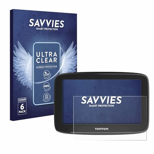 savvies Protector Pantalla para TomTom GO Classic 6 (6 Unidades) Película Ultra Transparente