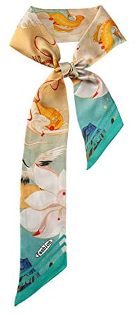 JERLA Damen Jari Schal aus Seidenband, Dunhuang Fresken, 49.21×2.13