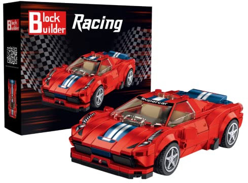 Block Builder Auto da Corsa F8 Set di Blocchi da Costruzione (306 Pezzi). Blocchi per la Costruzione di Auto da Corsa per Bambini e Adulti