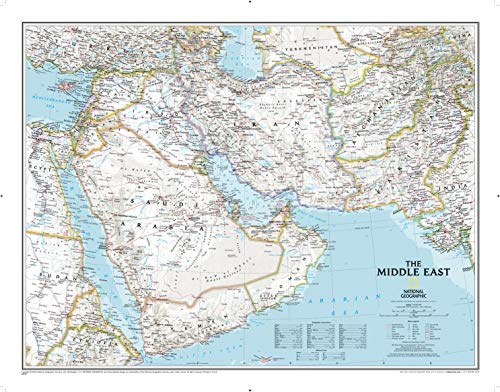 National Geographic Maps: Middle East Classic Wall Map - 77 x 60 cm - Front Lamination