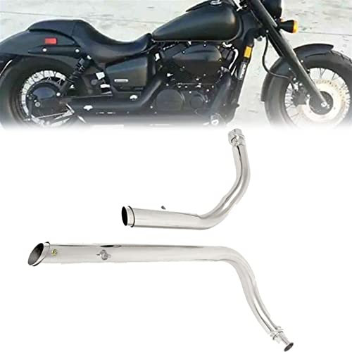 YZTAC Motorrad Für Honda Shadow Aero 750 VT750 C2 Phantom Spirit ACE VT750C VT400 Auspuff Schalldämpfer Kit Mit Abnehmbarem Schalldämpfer (Color : Chrome)