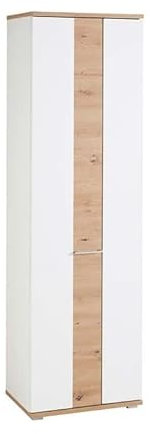 Froschkönig24 Signo Garderobenschrank Schrank Weiß matt/Artisan Eiche Nachbildung