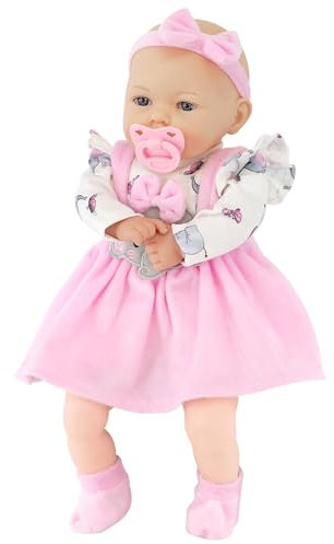 Bibi Doll Ellie - 18 Lifelike Large Size Soft Bodied Baby Doll Girls Boys Toy Dolly With Sounds and Dummy Doll for Ages 18 Months +