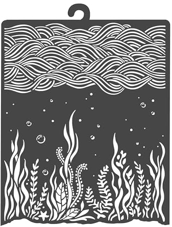 Stamperia Schablone Songs of the Sea Corals and Poseidonias 20x25cm Schablonen Meer Zeichnen Stencil Malschablone