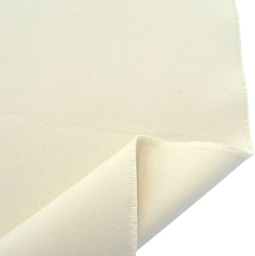 TOLKO Canvas unbehandelte ROH-Baumwolle 168cm breit | mittelschwerer Baumwollstoff naturfarben als Polsterstoff Dekostoff | Stoffe zum Nähen Meterware Baumwolle Stoff Canvasstoff