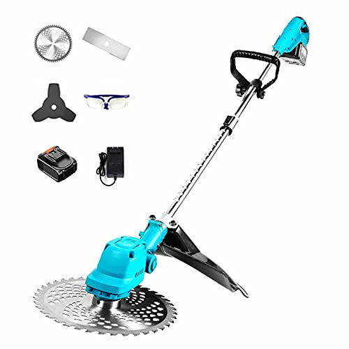 Suuim Tondeuse à Gazon électrique multifonctionnelle, Coupe-Herbe sans Fil 48V avec Batterie et Chargeur 2.0, désherbeur/Coupe-Bordures à Lame remplaçable