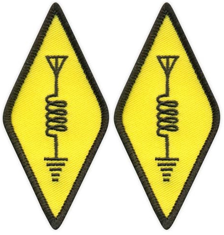2er-Set – Internationales Amateurfunk-Symbol – zum Aufnähen – bestickter Aufnäher / Abzeichen / Emblem