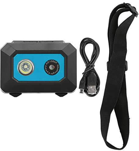 Cocoarm Head Mounted Camera 1080P HD Sports Camera Super Bright Headlight Action Camera for Outdoor Sports, Aerial Photography, Mountain Biking, 32G TF Card Support (Black Blue)