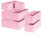 ORGMASTER Drawer Organizer, Cube Baskets for Storage Shelves, Handmade Small Woven Basket, Shallow Storage Bins for Organizing Desk, Dresser, Kitchen, Pantry, Nested 7 Pack, Pink