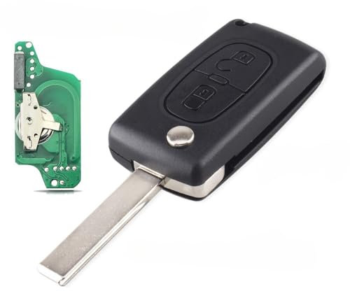 Guscio Chiave auto a distanza Controllo remoto telecomando radiocomando portachiavi per Citroen C4 C5 C6 C8 Xsara Picasso per Peugeot 207 208 307 308 407 408 607 ASK 433MHZ CE0536/0523 (0532-HU83-ASK)